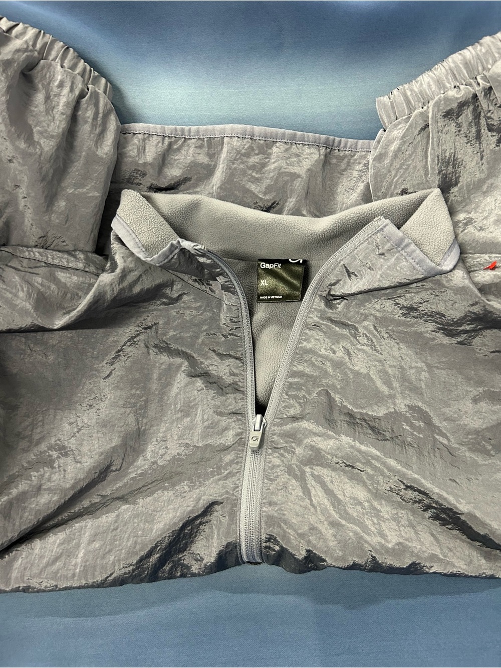 GAP Women's Shimmery Silver Gray Zip Pullover Jacket
